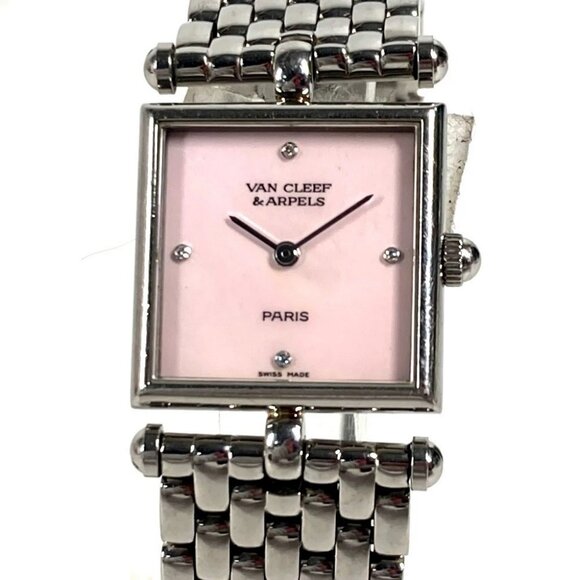 Van Cleef & Arpels 522642 Pink shell Classic Cale 4PDiamond Women\'s Wristwatch